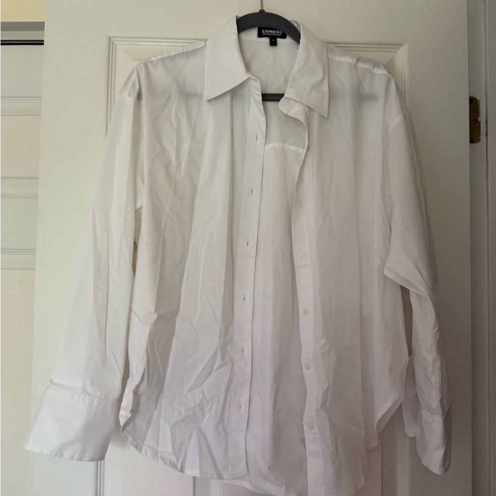 Express White Boyfriend Portofino Shirt - NWOT